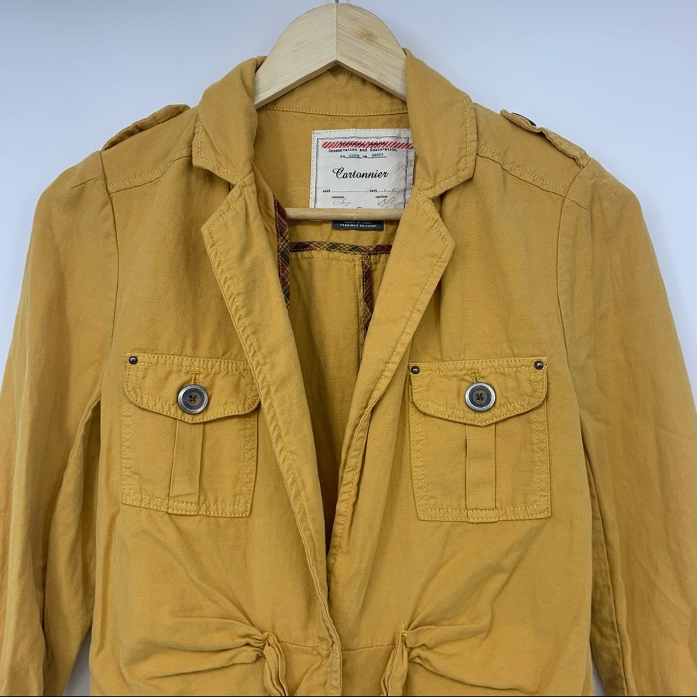 Cartonnier Yellow Nepal Safari Utility Jacket SZ 4 - Picture 5 of 14